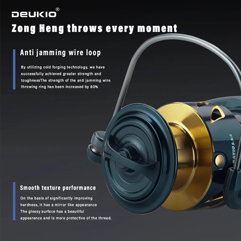 Carrete de pesca DEUKIO 2025 sin huecos – mango CNC y EVA - imagen 5