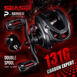 SEASIR MANSORY PRO 131G carretes dobles ultraligeros de fibra de carbono 7 + 1 BB 7,1:1/8,1:1 relación de engranaje arrastre máximo 5kg carrete de pesca de baitcasting