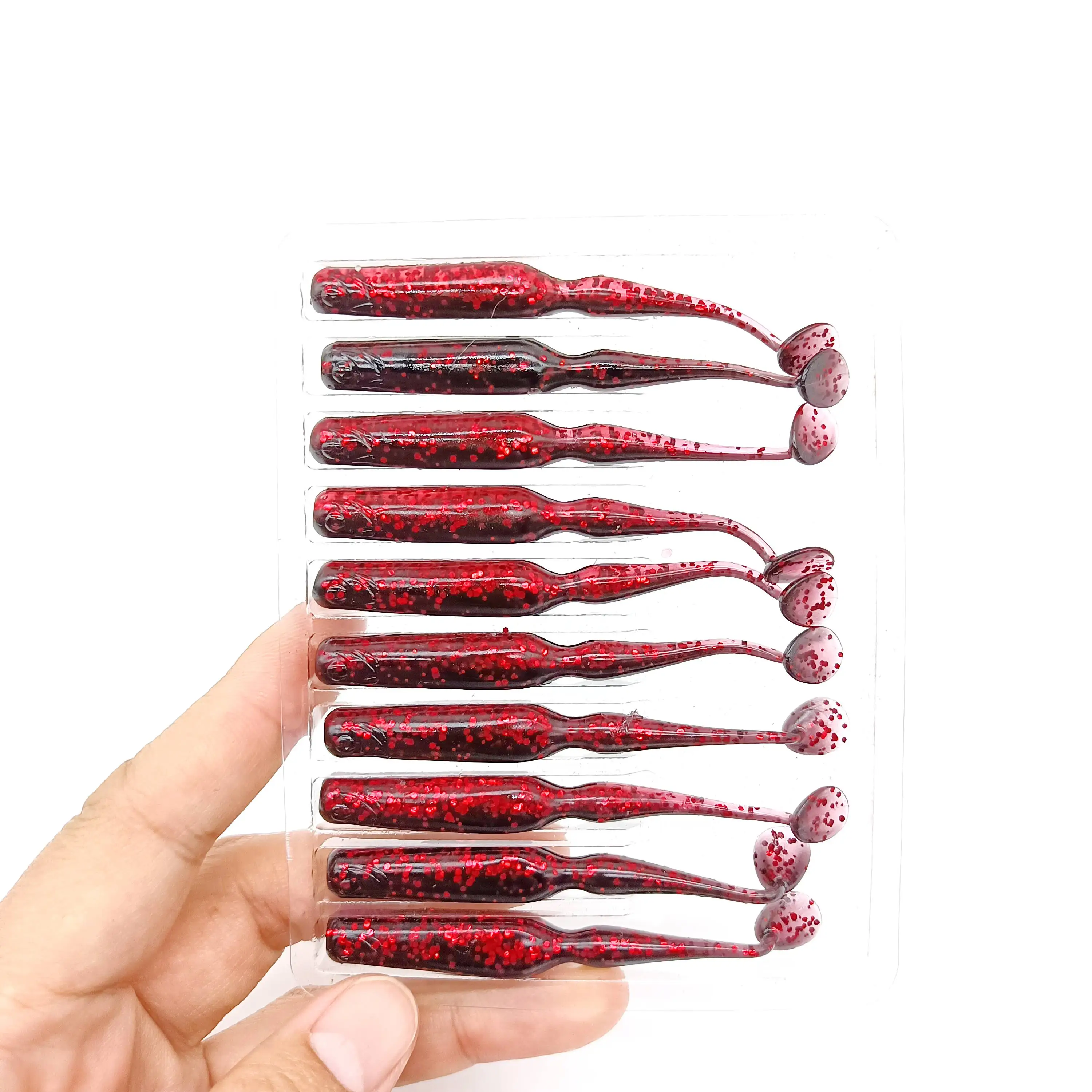 DUODUOYU 10PCS T-Staart Zinken Vissen Lokt 2.2g/70mm Aritificia Wobbler Vissen zachte Lokken voor bas Siliconen Aas Visgerei - imagen 5