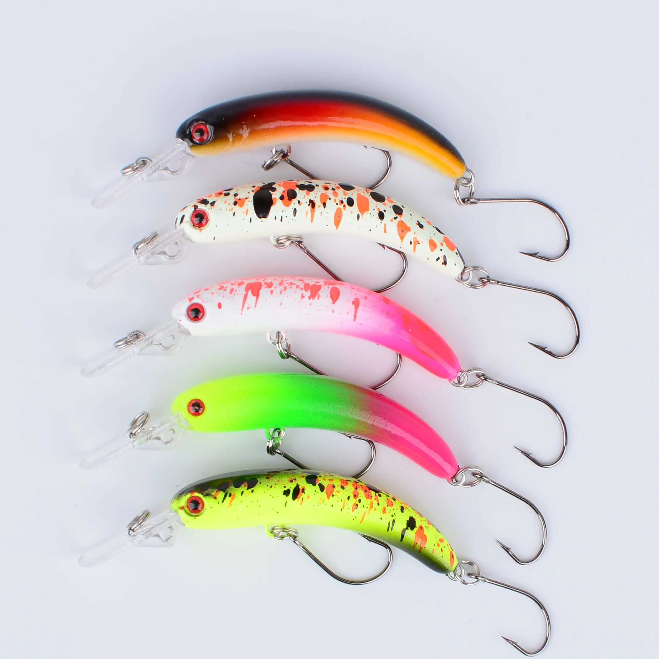 Señuelo de pesca de pececillo de hundimiento lento, cebo duro Artificial, anzuelo afilado, Crankbait Wobbler, trucha, Lucio, pesca de lubina, 5 uds. - imagen 5