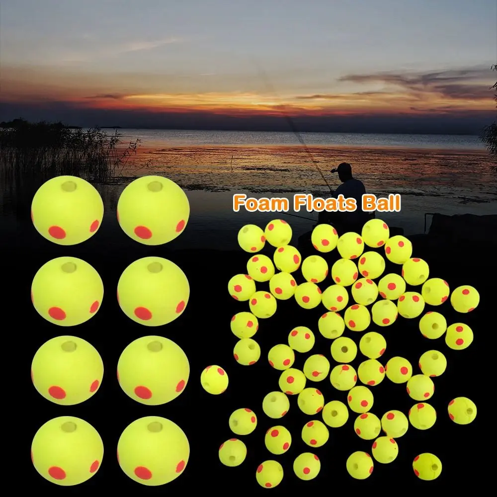 50 Uds. Flotadores de espuma de 6-15mm, bola de frijoles, indicador de huelga, flotadores de pesca, cuentas, aparejo inferior, Material de aparejo, flotador de pesca - imagen 5