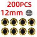 200pcs golden 12mm