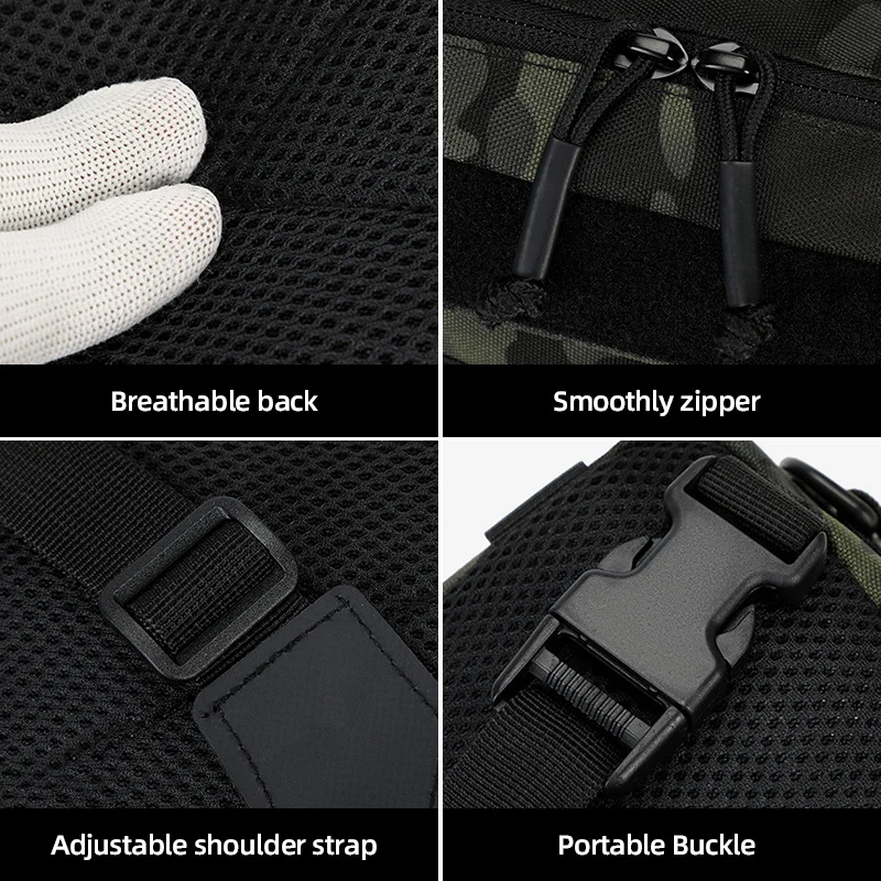 Bolsa de pecho táctica para hombre, señuelo de pesca, mochila Molle, chaleco, bolsa de aparejo, escalada al aire libre, Camping, senderismo, ciclismo, riñonera deportiva - imagen 5