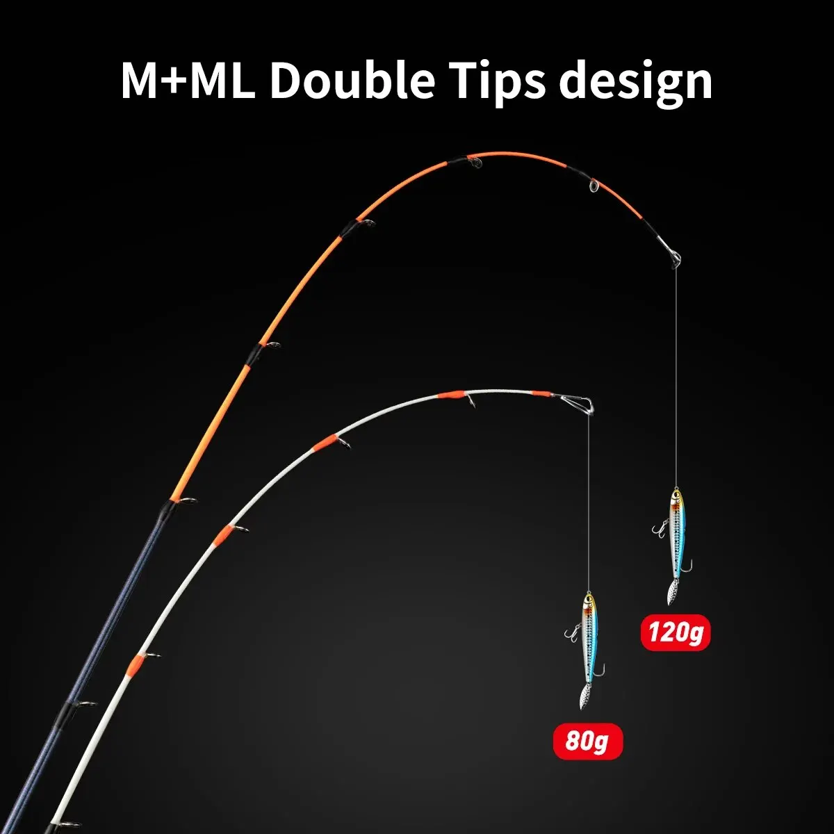Caña de pescar de fundición de calamar, cebo de 20-80g/40-120g, puntas de ML/M, fibra de carbono ultraligera, para principiantes - imagen 4