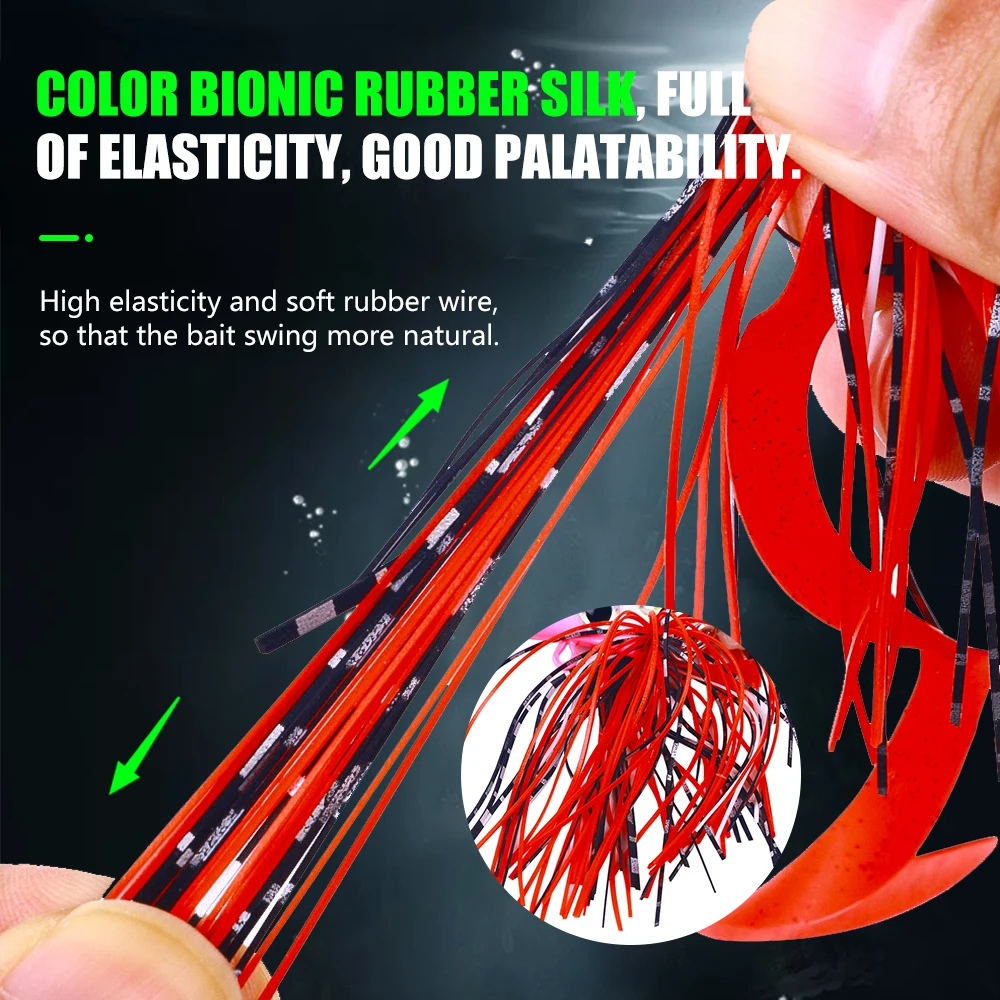 Jig Head Buzzbait con falda de silicona, buena acción de natación, Bucktail, agua salada, Jigs, platija para Fluke Bass Bluefish - imagen 3