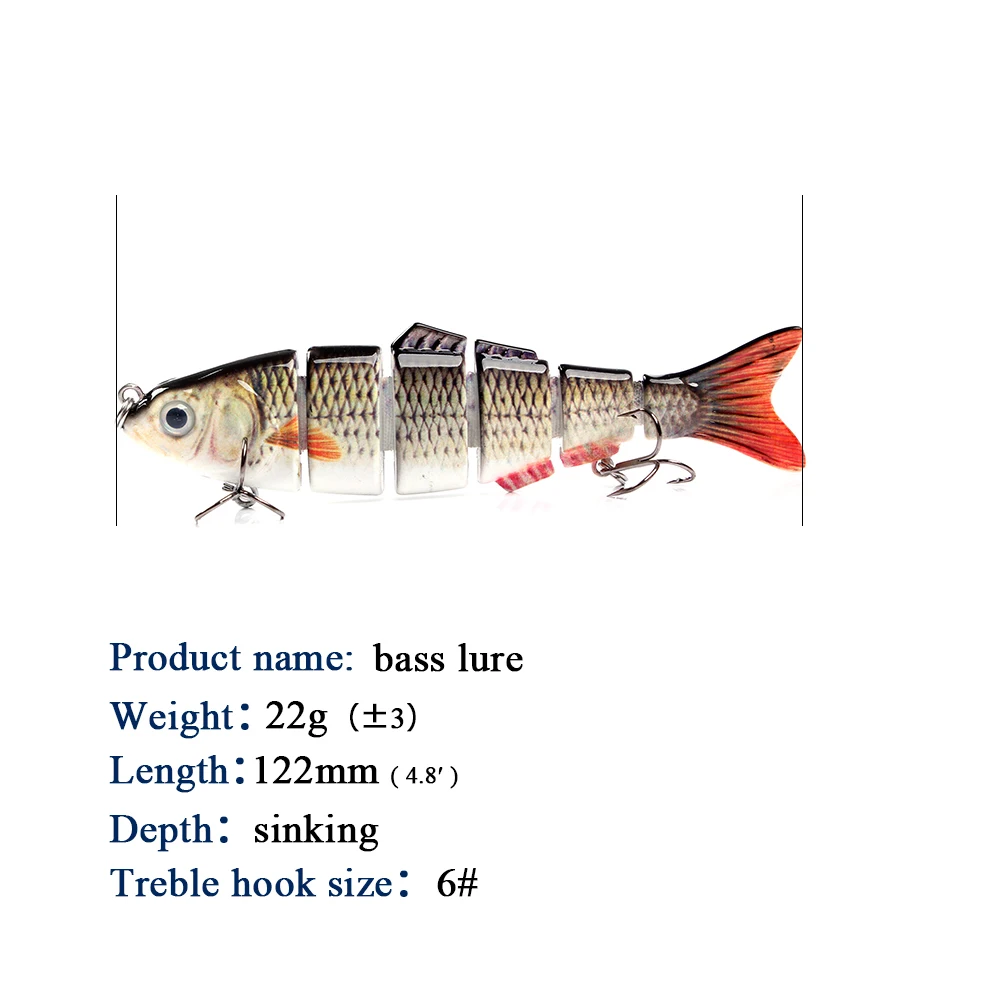 FTK-Señuelos de pesca Wobblers que se hunden, multiarticulados, realistas, para Lucio, Swimbait, Crankbait, pececillo, trucha, lubina, aparejos de cebos de pesca - imagen 2