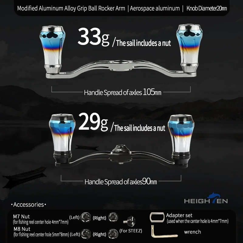 Manivela HEIGHTEN baitcasting de aluminio – Shimano/Daiwa - imagen 3