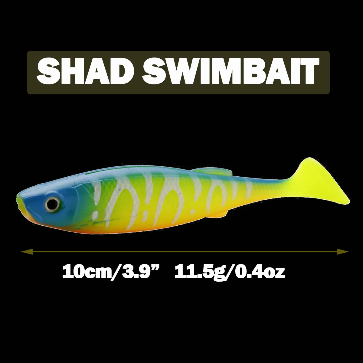 3 unidades de 10cm, 11,5g, señuelos artificiales de cola en T, cebos blandos, perca para lubina, Zander, cebo suave para Pesca de Carolina/Texa, aparejos de Pesca - imagen 3