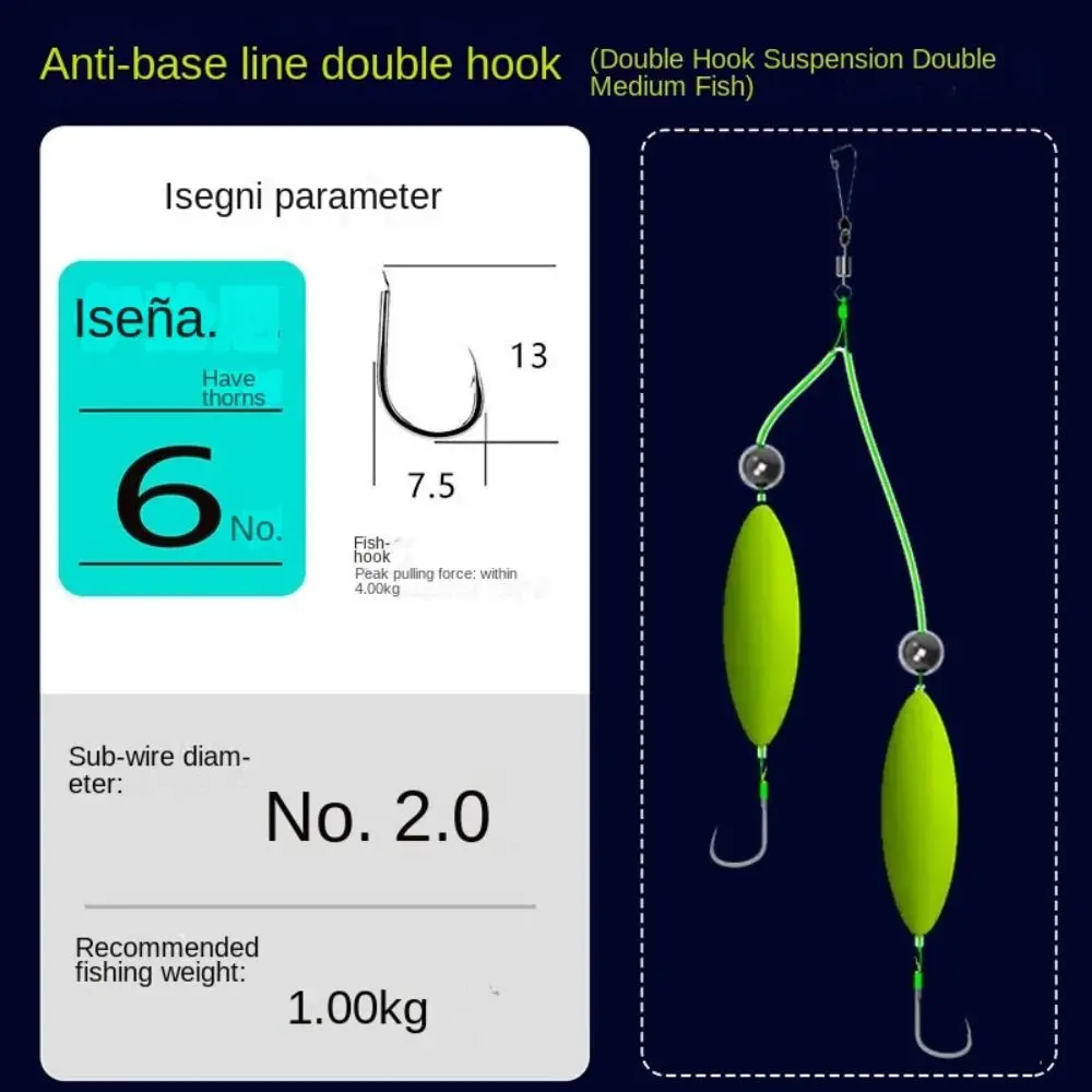 3 uds doble gancho aparejos de Pesca para el cabello gancho Anti suspensión inferior anzuelo de Pesca de carpa Pesca Size3 # -12 #   Señuelo de pesca Carp Rigs - imagen 2
