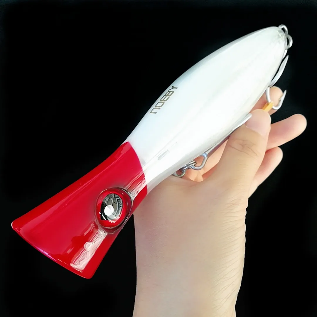 Noeby-señuelo de pesca 2 piezas Popper, cebo duro Artificial de agua salada para aparejos de pesca GT, 120mm, 43g, 160mm, 78g - imagen 5