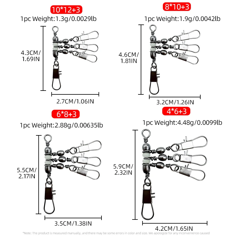 ShareShark conectores giratorios para pesca – rodamientos y anillos