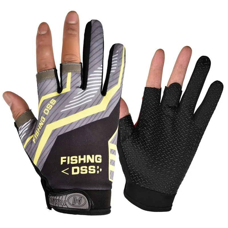 Guantes de pesca para hombre y mujer, protección Universal para pesca, guantes antideslizantes con tres dedos, guantes de pesca con medio dedo para exteriores - imagen 5