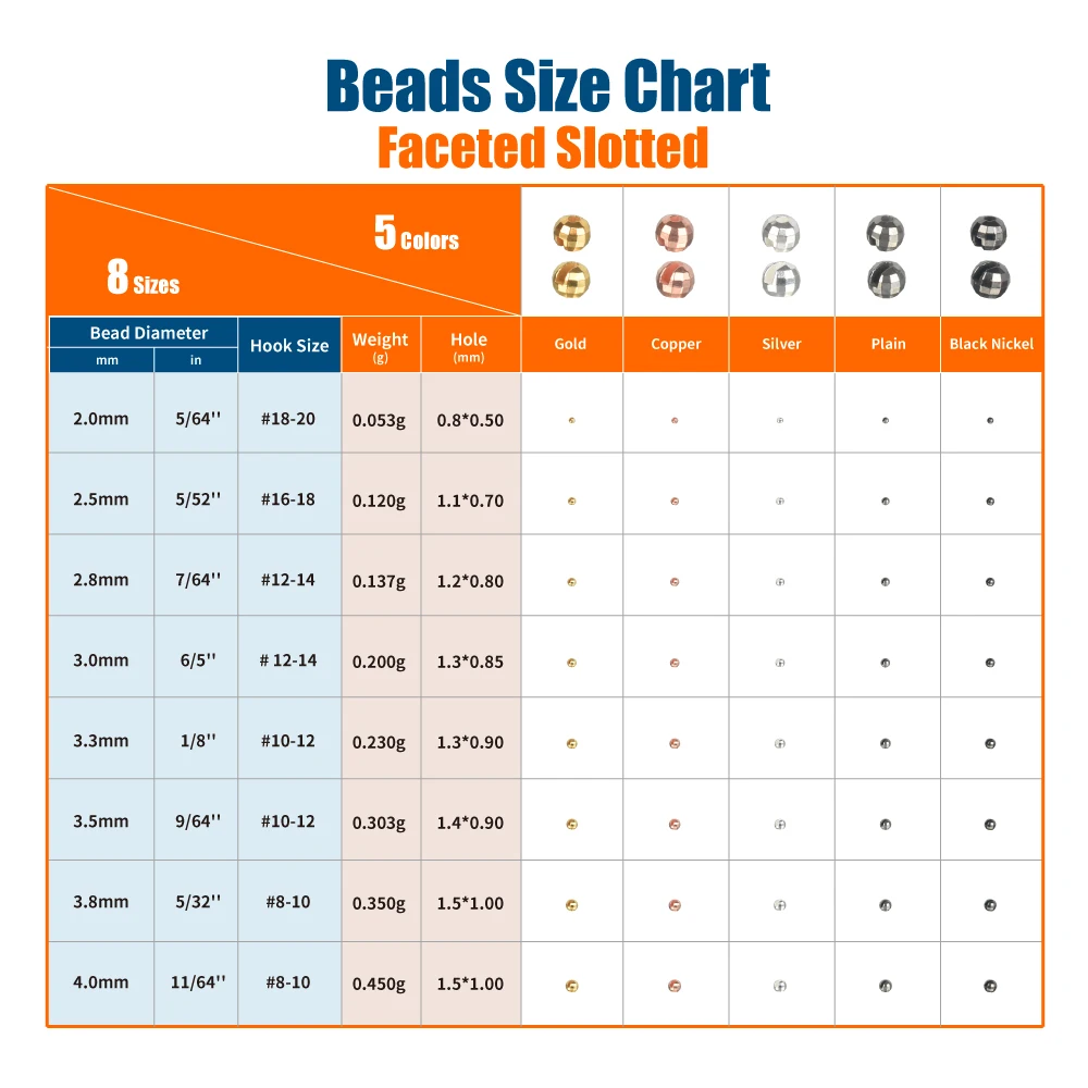 Elite TG 100 Uds pesca con mosca cuentas ranuradas facetadas 2,0-4,0mm Material de atado de moscas, pesca con mosca trucha perca señuelo Tackel - imagen 3