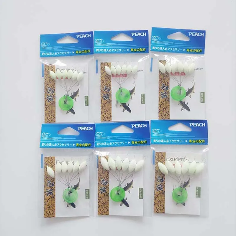 Boya de espuma para pesca de carpa, Accesorio luminoso de Seven Star, frijoles ovalados, 11mm, 13mm, 15mm, 6 unids/lote por paquete - imagen 2