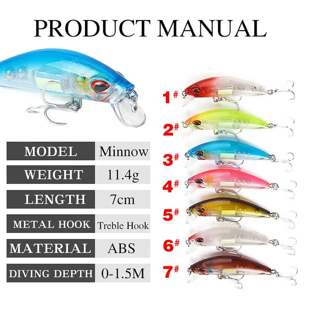 Cebo de pesca luminoso de 7cm y 11,4g, señuelo Artificial de fundición larga, aparejos de pesca, accesorios para agua de mar dulce - imagen 2