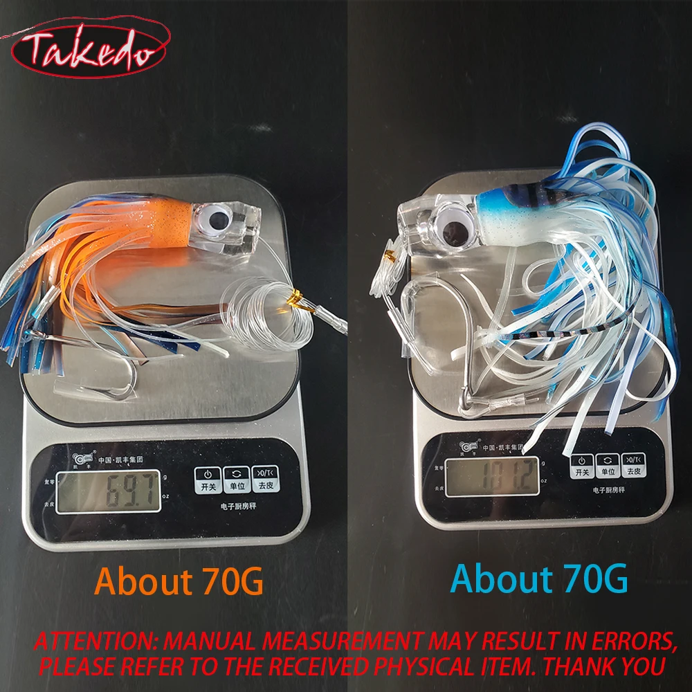 TAKEDO Señuelo Pulpo anzuelo único falda calamar – Trolling wahoo atún - imagen 4