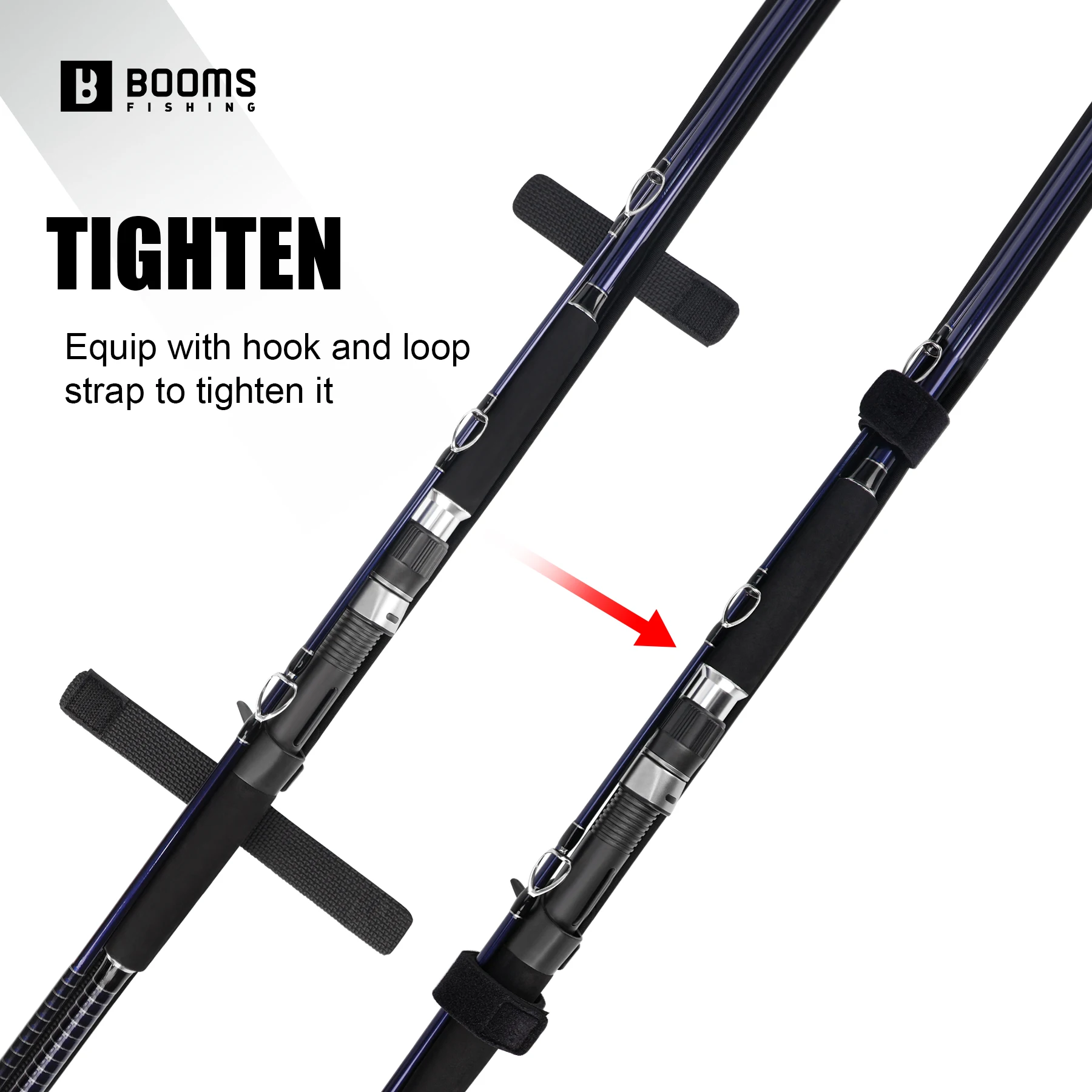 Booms Fishing RS7 funda protectora para caña de pescar 110-130cm cinturón de hombro ajustable cubierta para cañas de pescar bolsa para caña herramienta de pesca 2 uds - imagen 4