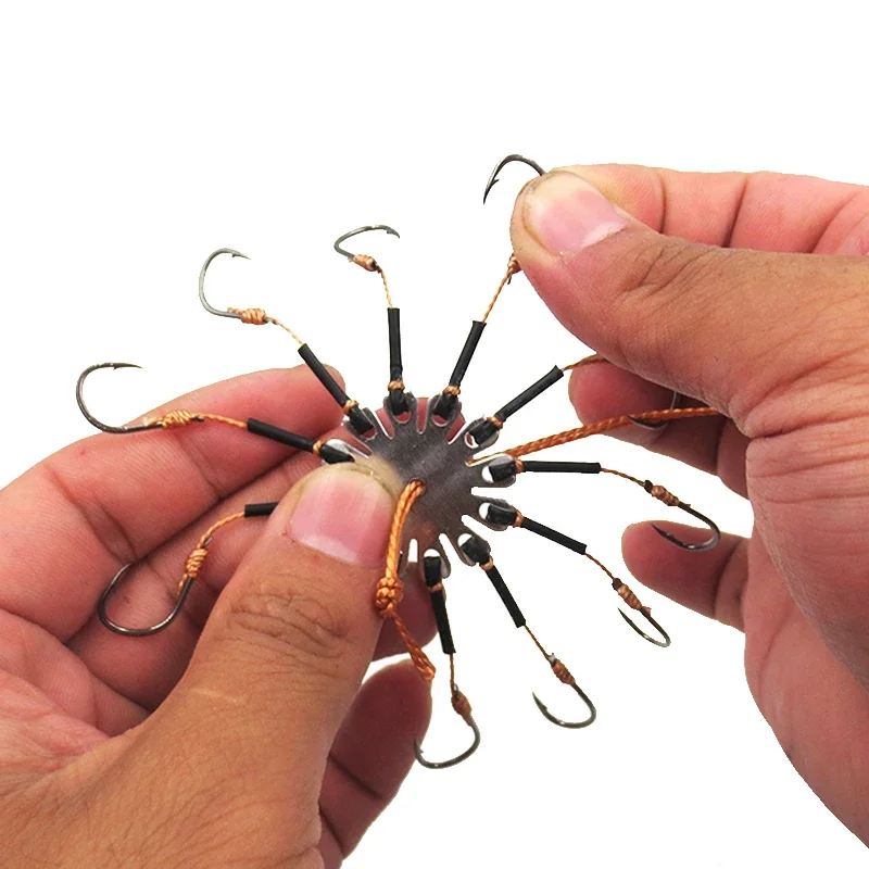 2 unids/lote anzuelo de pesca gancho abatible anzuelo de pesca de explosión pesca salvaje de pasteles abatibles ocho garras tablero anti-colgante - imagen 4