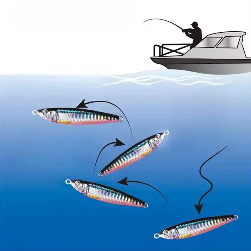 TAKEDO 40G 60G 80G señuelo de Jigging plantilla de Metal cebo Señuelos de Pesca de Mar recubrimiento UV Jerkbait artificial Jigbait luminoso para vientre - imagen 3