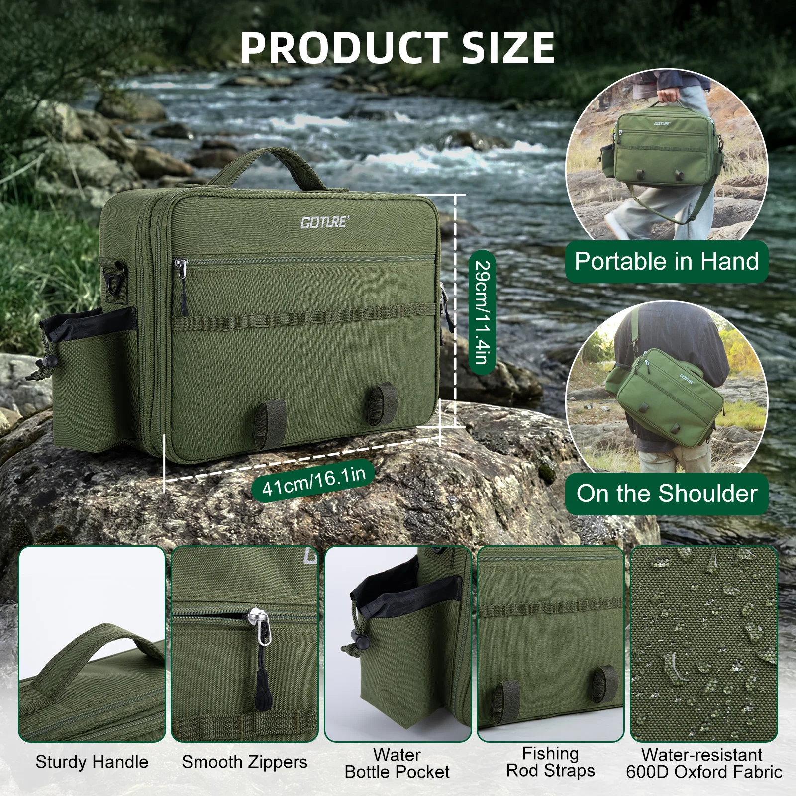 Goture-Juego completo de cañas de pescar con mosca, portátil, 8 secciones, 9 pies, carrete de caña con mosca, ganchos, accesorio combinado, Kit completo de caña de pescar con mosca - imagen 2