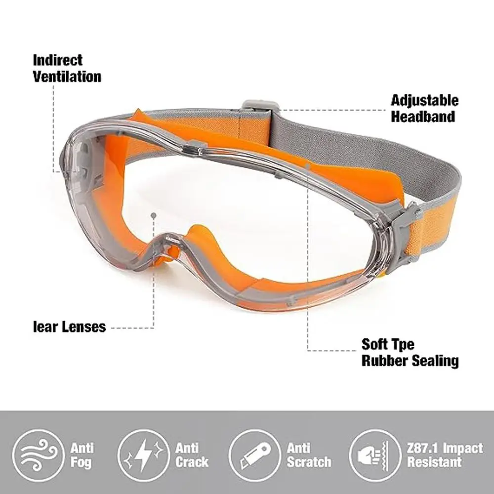 Gafas de seguridad grado industrial con lentes transparentes antivaho - imagen 2