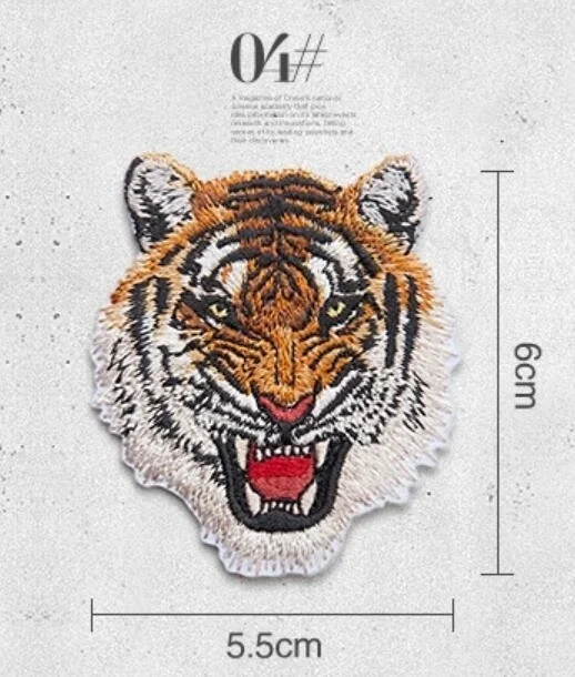 Animal Tiger Leopard Embroidery Patches Ironing Applications for Military Army Stripes Clothes Iron on Clothing Applique Sticker - imagen 3