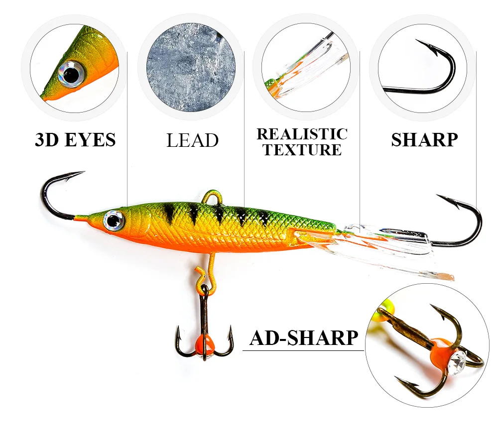 Anzuelo de pesca en hielo con púas, cebo biónico de 93mm/25g, ojos 3D, adecuado para Muskellunge, 1 piezas - imagen 2