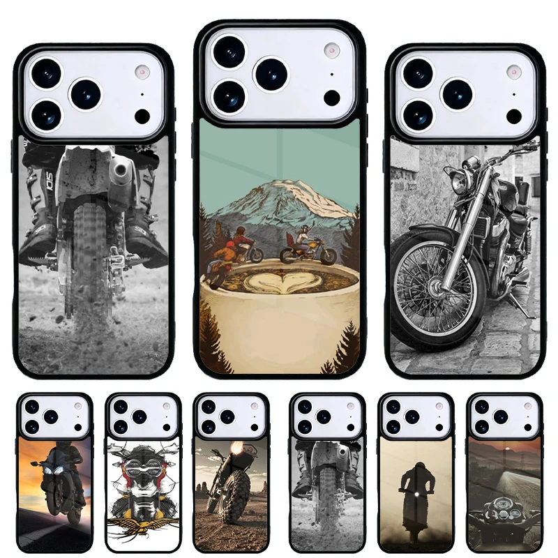 Funda para iPhone diseño motocicleta – Carcasa trasera compatible 17 Air y más