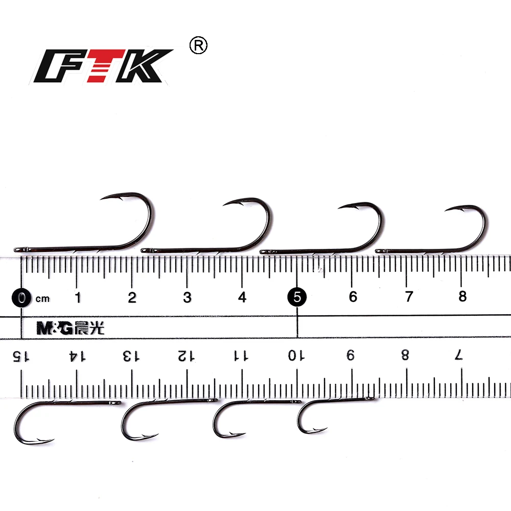 FTK-anzuelo de pesca de carpa, accesorio de pesca con púas de acero al carbono, tamaño 3 #-10 #, 10-30 piezas - imagen 3