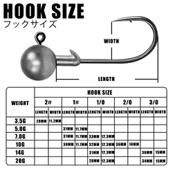 Jig Head vástago largo para lubina – Señuelo vinilo