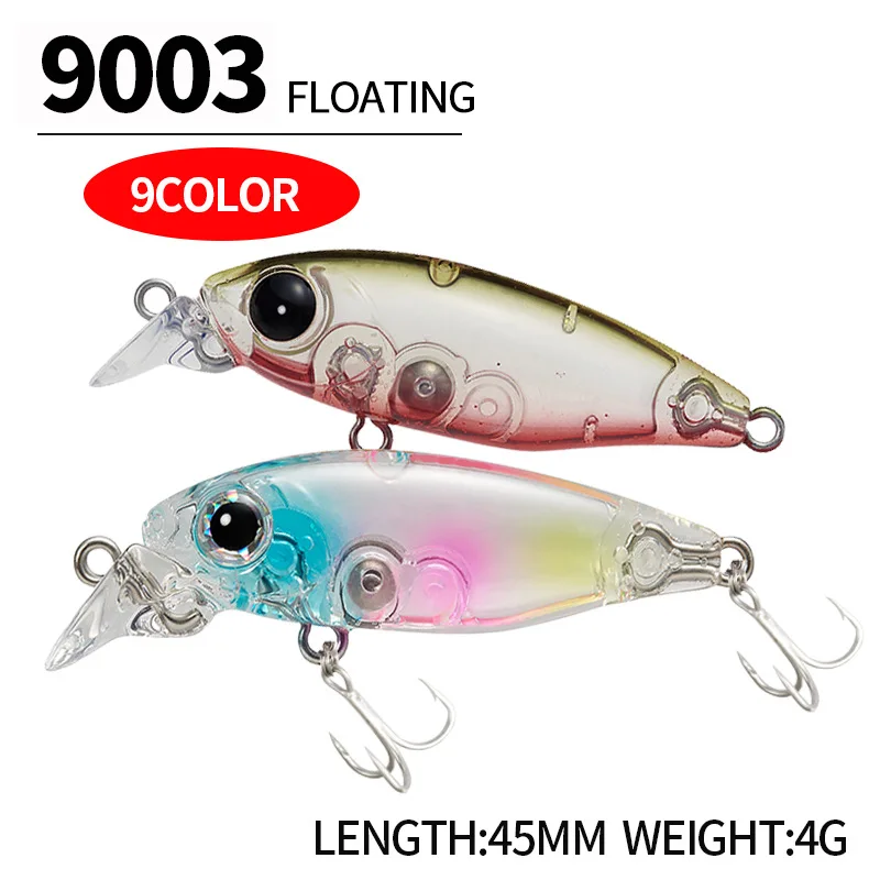 Señuelo de pesca con ojos 3D, 1 Uds., 4,5 cm, 4g, Mini pececillo, cebo duro Artificial, Crankbait, aparejos de pesca flotantes - imagen 3
