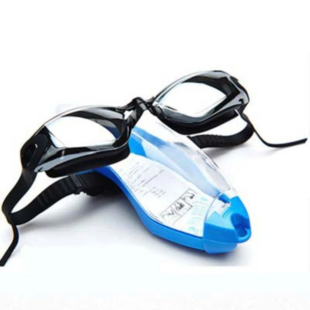 Gafas de natación impermeables para miopía, galvanoplastia, colores deslumbrantes, gafas de natación con tapones para los oídos, marco grande de silicona - imagen 3