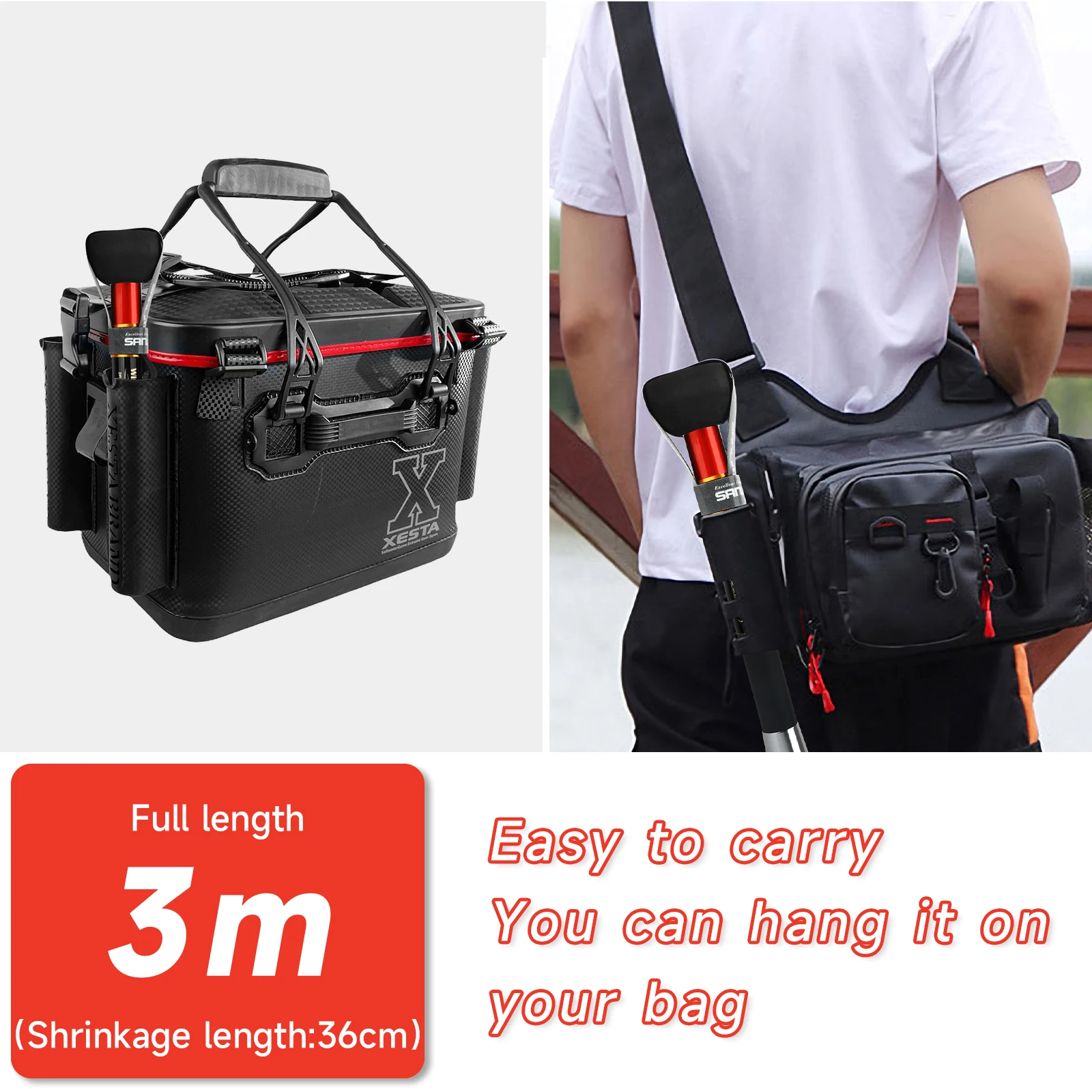 SANLIKE-jaqueta de calamar de acero inoxidable, siete anzuelos, pinza contractable extensible, anzuelo de calamar, equipo de pesca, herramienta de calamar retráctil de 4M - imagen 4