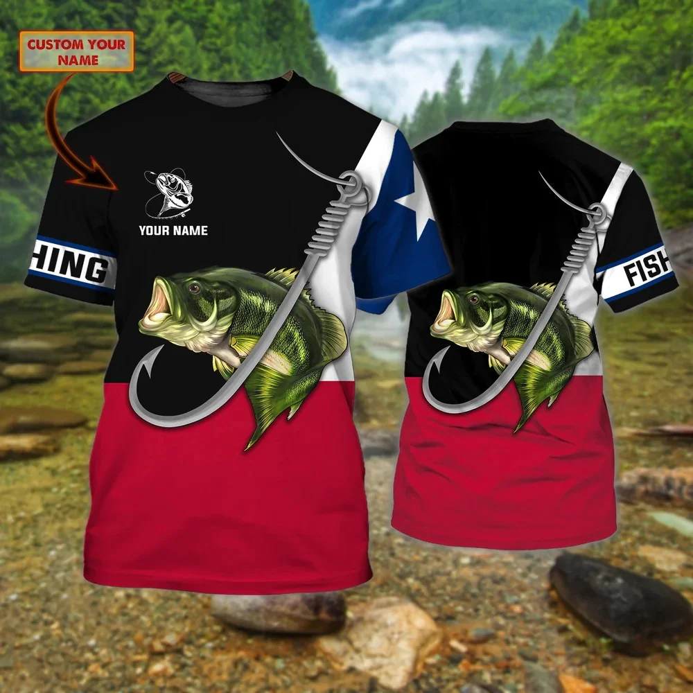 PLstar Cosmos nombre personalizado pesca de trucha 3D completamente estampado camiseta de hombre estilo de verano Casual Unisex camiseta de calle TX279 - imagen 3