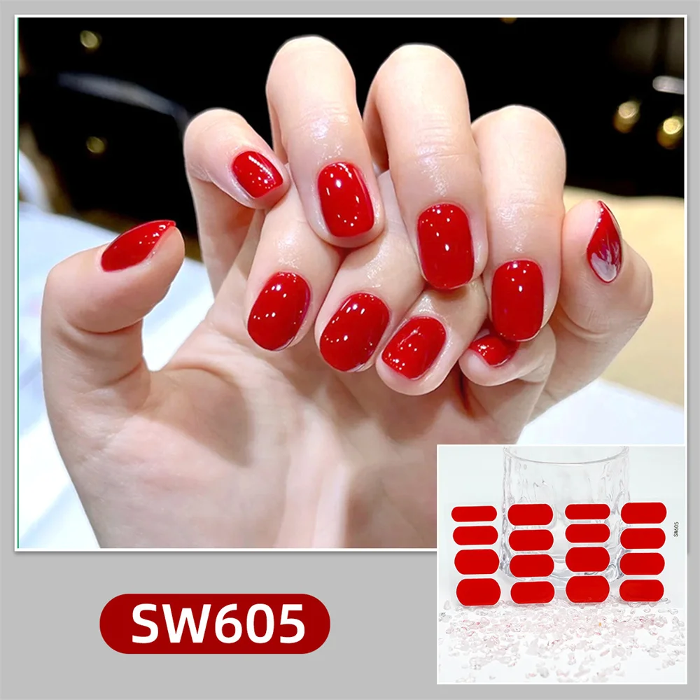 Pegatinas de uñas resistentes al desgaste, diseño de moda, Natural, duradero, brillante, creativo, arte de uñas, pegatinas de Color sólido, calcomanías finas - imagen 3