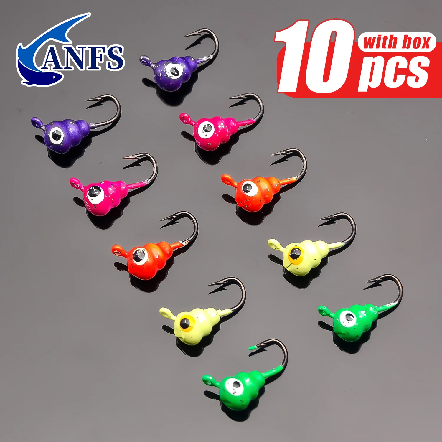 ANFS Juego de plantillas de pesca en hielo de 10 piezas: perfecto para Panfish Adventure, cebo de señuelo de pesca en hielo fresco - imagen 2