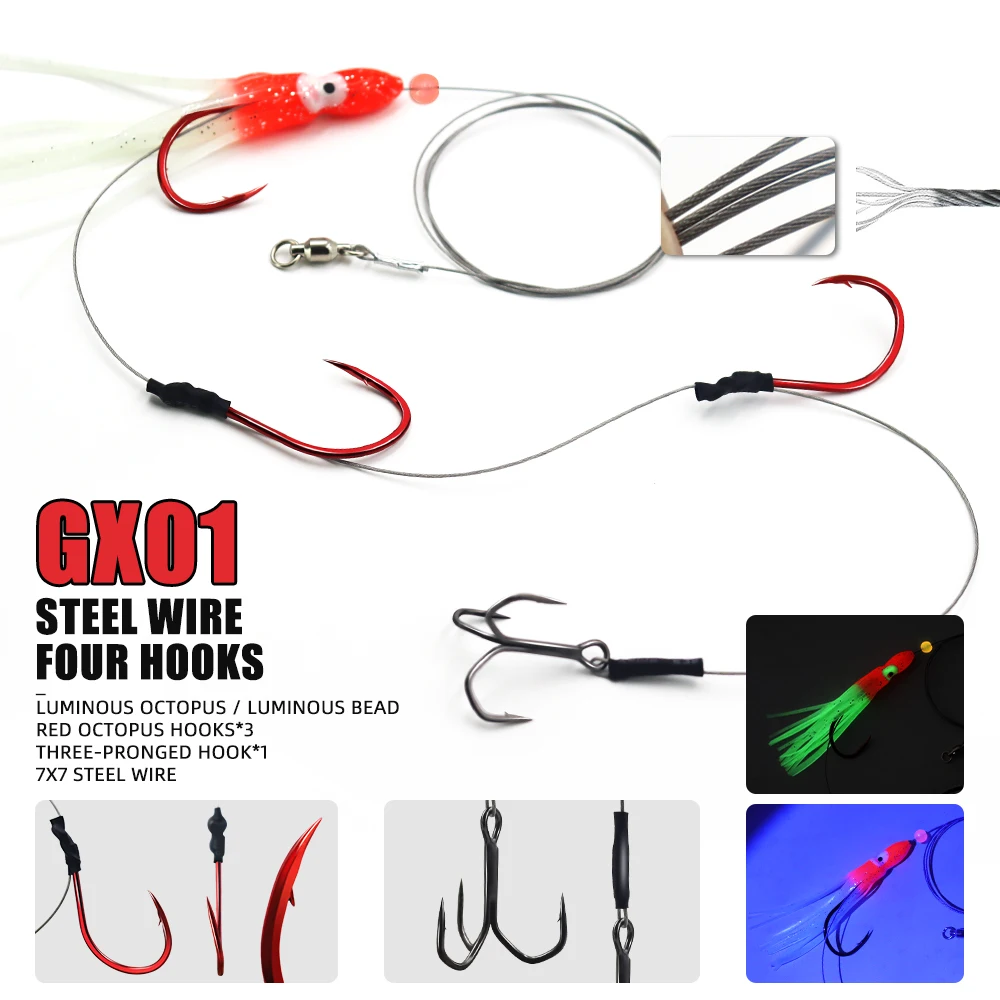 ZYZ, 1 unidad, líder de pesca en el mar, aparejos de cebo vivo, alta resistencia, 49 hebras, alambre de acero, aparejos de pesca de carrete eléctrico