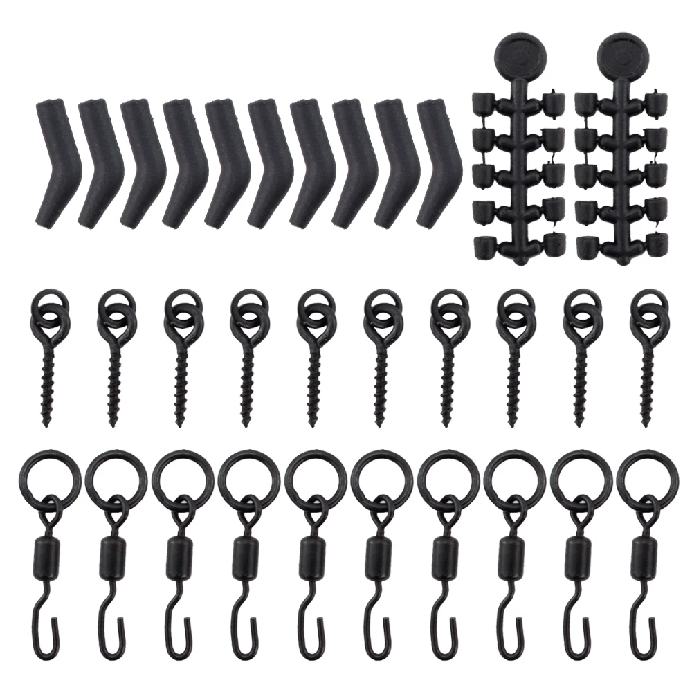 Hirisi-Cuentas de goma para anzuelo de pesca, accesorio giratorio de cambio rápido para pesca de carpa, antienredos, 10 unidades - imagen 2