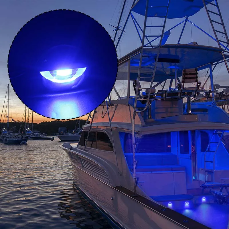 Luces de cortesía azules marinas para barcos, luces de paso, luz de escalera, iluminación de utilidad, cubierta de cabina montada empotrada, 10 Uds. - imagen 3