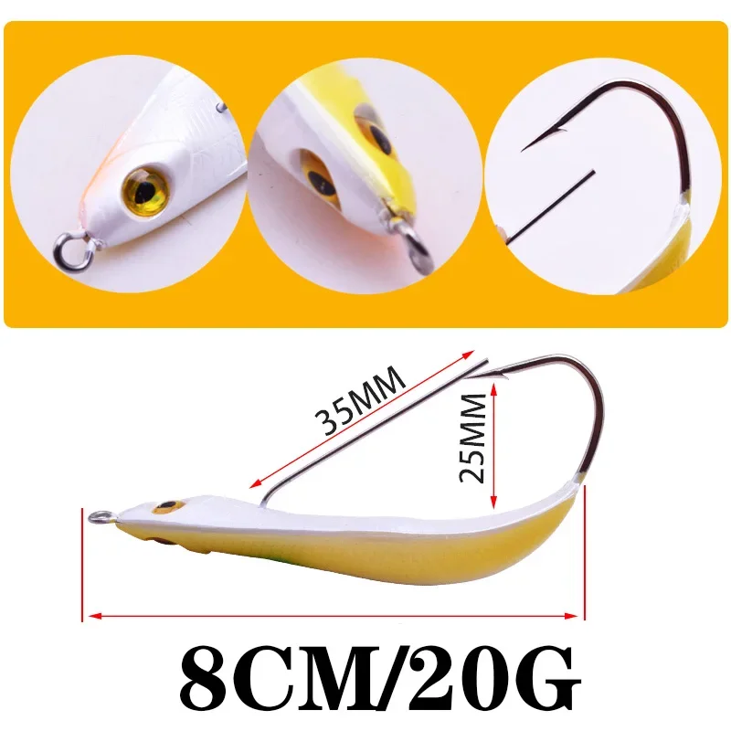 1 unidad Proleurre anzuelos antihierba señuelo cuchara de pesca 8cm 20g cebo Artificial curvo VIB Wobbler todo el agua Crankbait aparejos de pesca - imagen 3