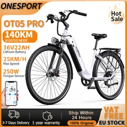 ONESPORT OT05 PRO bicicleta eléctrica con aplicación 25 KM/H 36V22.5AH batería 140 rango E-Bike 27,5 "neumático bicicleta eléctrica para conducción al aire libre