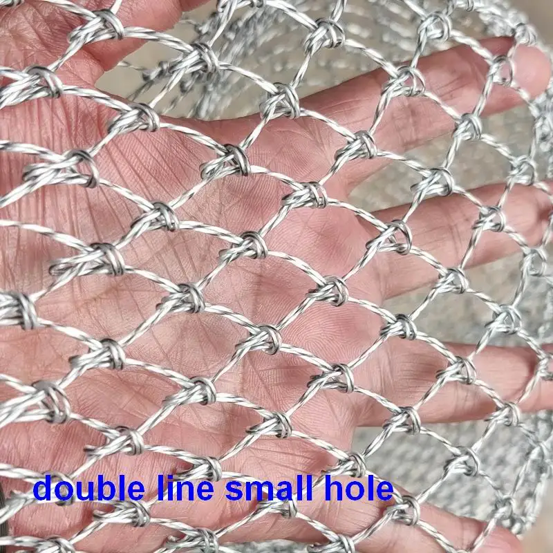 FN002 FN00 Red de pesca tejida a mano sin marco agujero grande o pequeño línea simple o doble 35cm 40cm 45cm 50cm 60cm 70cm 80cm 90cm 100cm - imagen 4