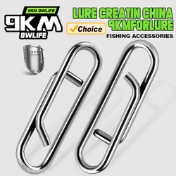 9KM 50 Uds broches de pesca Clip de pesca de acero inoxidable velocidad de pesca de agua salada conector de señuelo de pesca rápido
