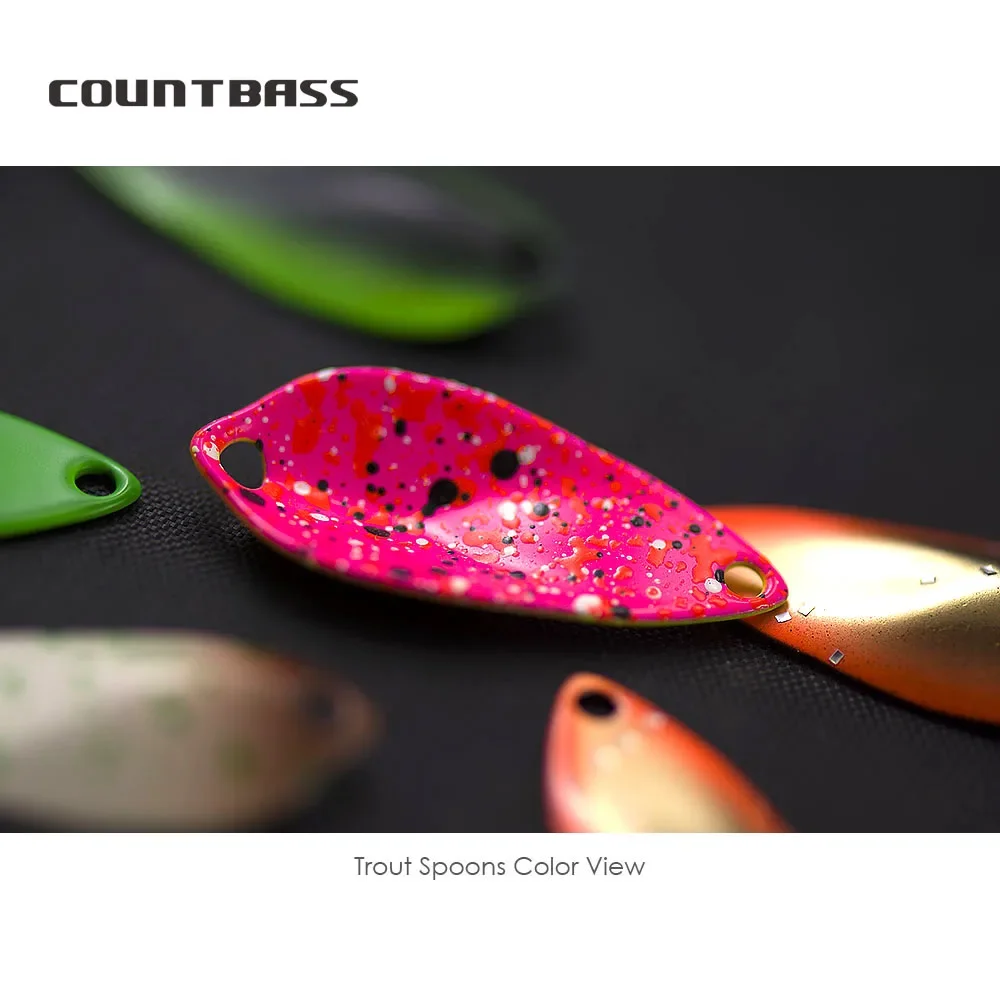 COUNTBASS 6 uds cuchara de fundición 3/64oz 1,2g cuchara de fundición señuelo de pesca para trucha con anzuelo sin púas - imagen 4