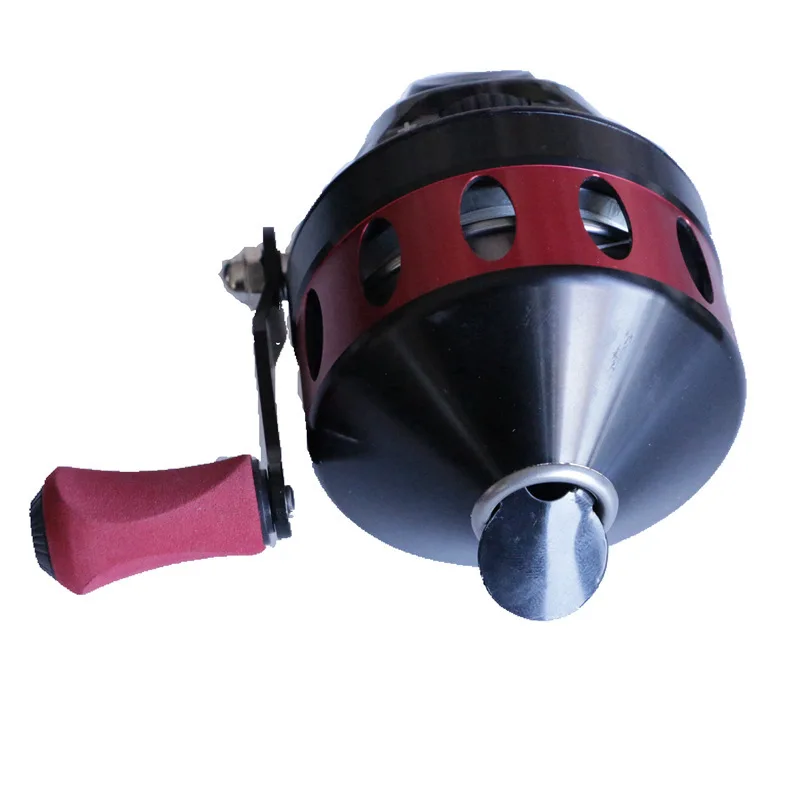Carrete de pesca TR35/TB35 rojo y azul, cubierta frontal de aleación de aluminio, tirachinas grande de alta calidad, rueda de pescado para caza, relación de velocidad 4,3: 1 - imagen 4
