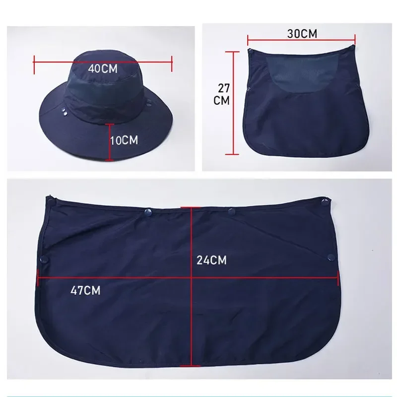 Sombrero de pesca para hombre, sombrero para el sol para exteriores, sombreros para el sol de secado rápido, sombrero de pescador para pesca, sombreros con máscara facial transpirable para mujer - imagen 3