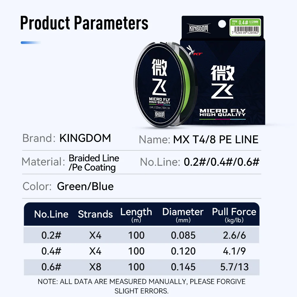 Kingdom Micro Fly PE Line 4 hebras 8 hebras línea de pesca 100m trenzado Japón multifilamento suave más apretado líneas de fundición lejanas - imagen 2