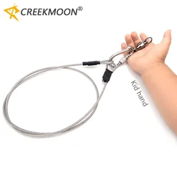 Hebilla de bloqueo de pesca, accesorios de pesca, cadena de acero inoxidable, cuerda de hebilla gigante única de 3mm con flotador, bloqueo de peces vivos