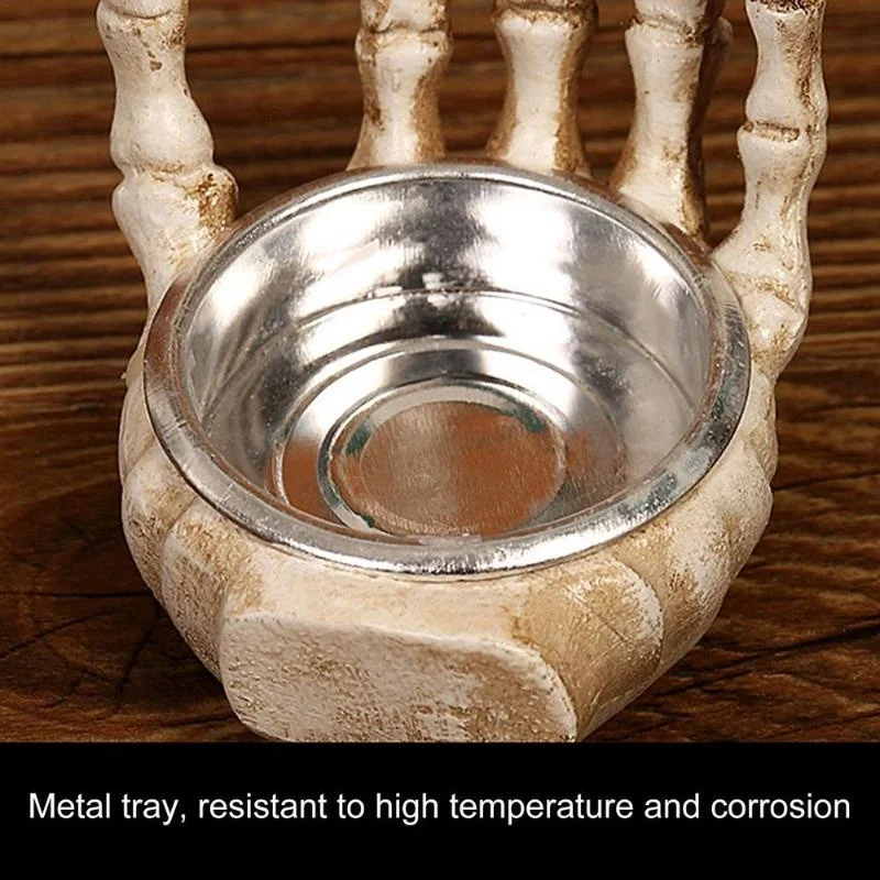 Candelabro de calavera de Halloween, adornos de calavera de resina, decoración de escritorio para porche, regalos, candelabros, decoración para mesa - imagen 5