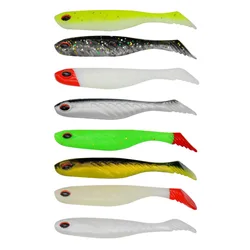 Señuelo de pesca ojo rojo cola en T cebo suave 7cm 2,3g PVC gusano señuelos artificiales doble Color lote 5 piezas venta